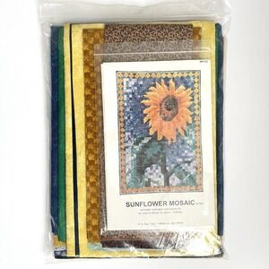 Sunflower Mosaic Wall Hanging Quilt Kit Fabric Pattern Keepsake Quilting 31x45"